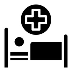 Obraz premium Patient hospital icon glyph style vector illustration 