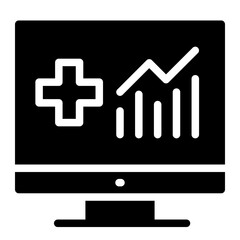 Monitoring heaalth icon glyph style vector illustration	
