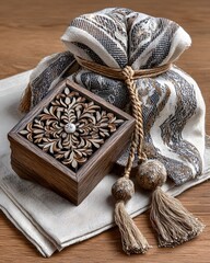 Vintage wooden stamp used in blockprint high resolution picture