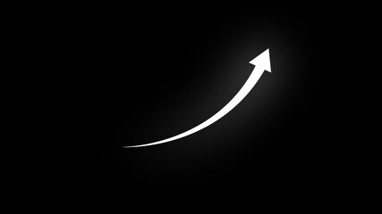 Growing business arrow on black. Profit arrow .Business concept, growing chart. Concept of sales symbol icon with arrow moving up. Economic Arrow With Growing Trend,4k video animation - Powered by Adobe