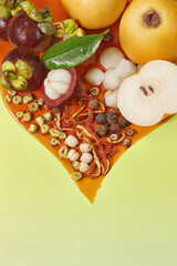 Exotic Fruit and Spice Medley on Vibrant Background