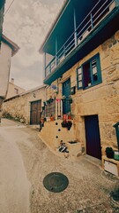 rural landscape of a galician village, vilanova dos infantes