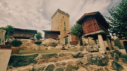 rural landscape of a galician village, vilanova dos infantes