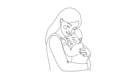 Loving Mother Gently Cradling Her Infant Child
