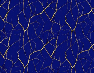 Gold crackle pattern on deep blue background