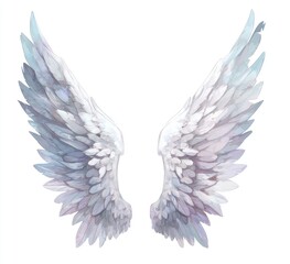 Fototapeta premium Pair of detailed, stylized angel wings