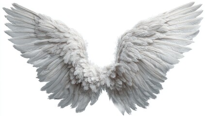 Pair of large, detailed white angel wings (5)