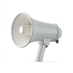 White megaphone isolated on white background