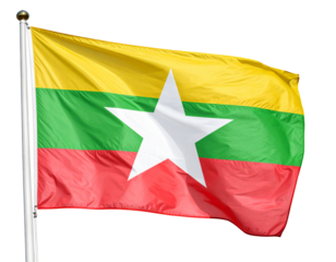 Flag of Myanmar isolated on transparent or white background