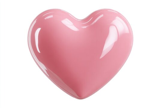 A glossy, light pink heart shape
