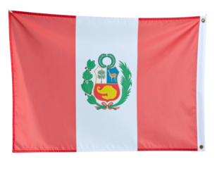 Flag of Peru isolated on transparent or white background