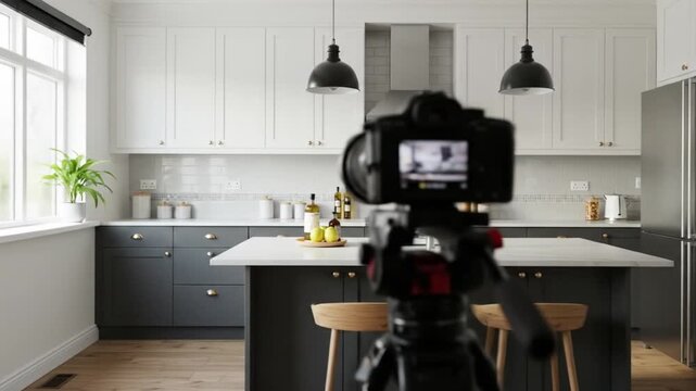 Kitchen setup for food photography and videography