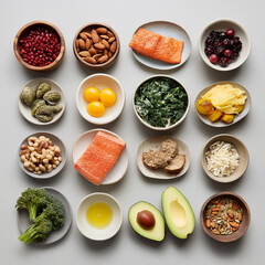 set of different kinds of food