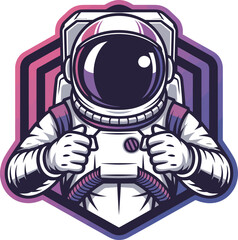 Obraz premium Astronaut design, cool space suit, perfect for gaming logo or sci-fi illustrations