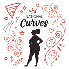 NATIONAL CURVES DAY vector illustration