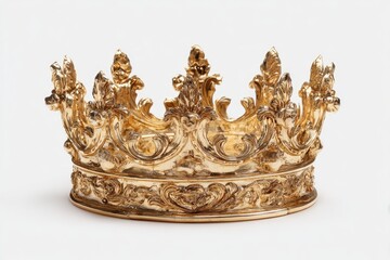 Gold crown, ornate design, regal