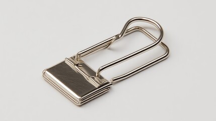 Metal document binder clip closeup