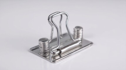 Metal binder clip closeup