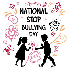 NATIONAL STOP BULLYING DAY vector illustration