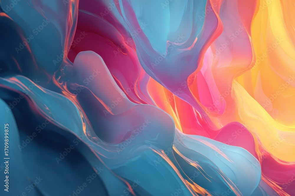 Poster colorful fluid background with dynamic texture showcasing vibrant shades blending seamlessly in abst