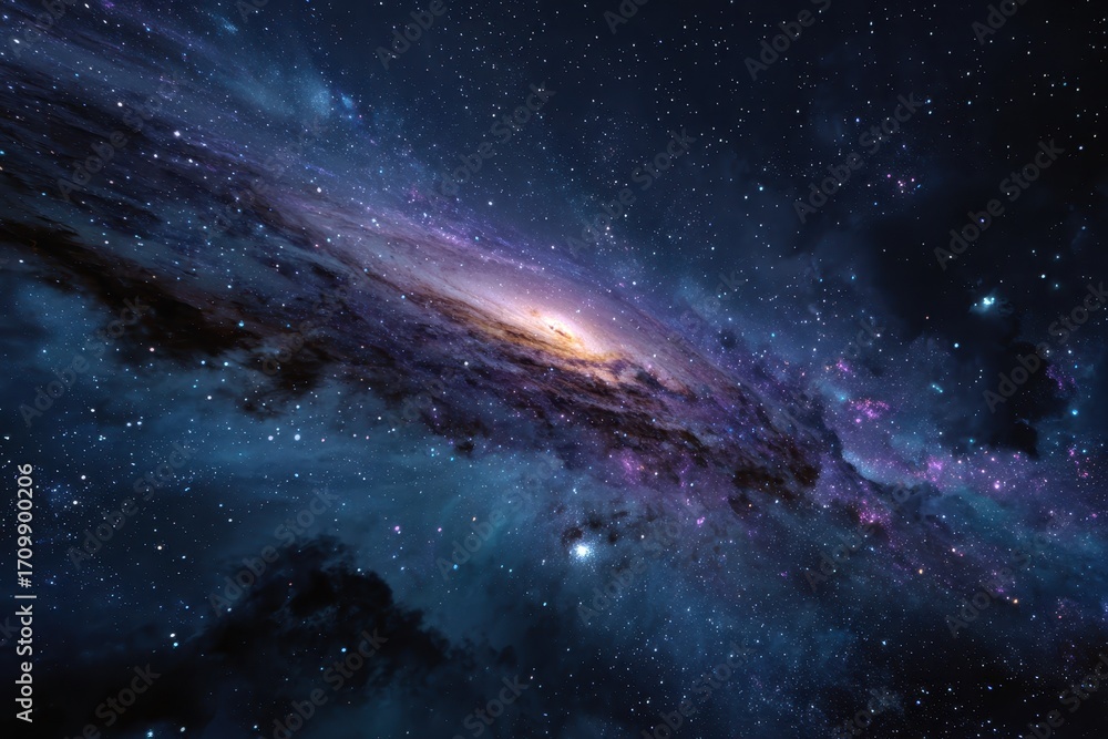 Aufkleber vast galaxy displaying intricate structures and vibrant colors in a deep space setting