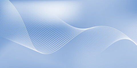Abstract blue soft gradient background with shining lines waves eps10