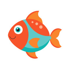 Naklejka premium vector illustration of a cartoon fish