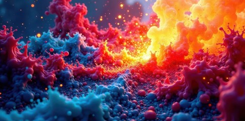 Explosively colorful painting, thick paint texture, dynamic energy, canvas texture, oil, background