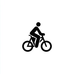 Simple black icon of a person riding a bicycle (3)