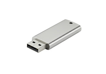 Sleek Silver USB Flash Drive:  Product Photography