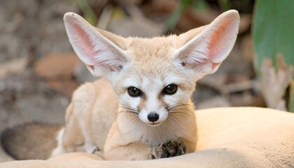 Obraz premium Cute desert fox cub portrait