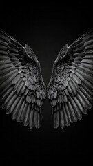 Ethereal Wings: A monochromatic study of griffin wings against a stark backdrop