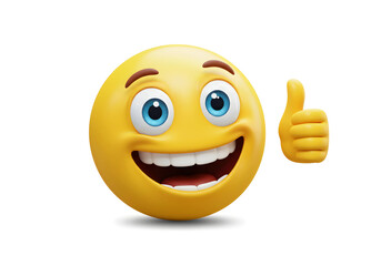 Fototapeta premium thumbs up emoji 3d smiley face