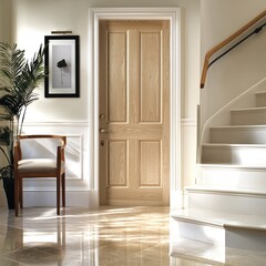 Oak Door fitted in a room.