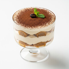 Vegan Tiramisu Dessert with Oat Cream, Dairy-Free Italian Pastry Illustration

