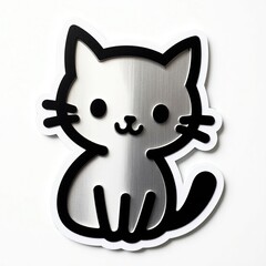 black cat on white sticker