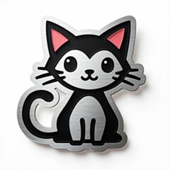 Obraz premium Stylish Black Cat Logo Sticker