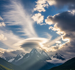 mountains in the morning