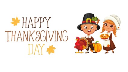 Traditional Thanksgiving Day celebration with festive autumn decorations, roasted turkey, pumpkins, candles, and seasonal food on a wooden table. Warm and cozy holiday atmosphere representing family g