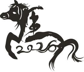 Line Art of Horse with 2026 Numerals