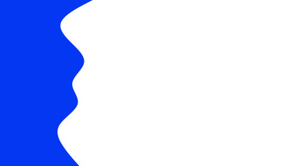 Modern abstract background featuring a fluid blue wave contrasting with pristine white space, perfect for creative design, corporate branding, or digital layouts.