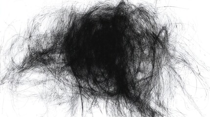 Abstract Black Ink Swirls on White: Dynamic Chaos and Textured Contrast