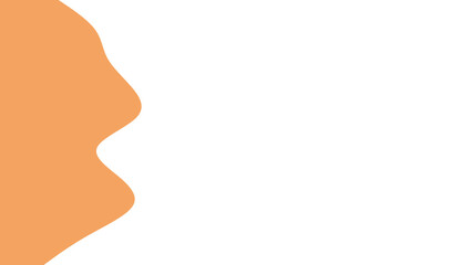 Abstract orange wavy shape on a crisp white background, perfect for modern graphic design, branding, presentations, or creative overlays. Clean, minimalist aesthetic.