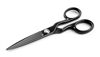 Fototapeta premium Black hairdressing shears on a white background