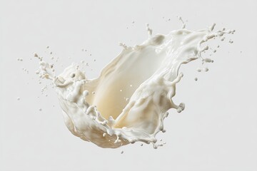 Milk splash against a neutral background