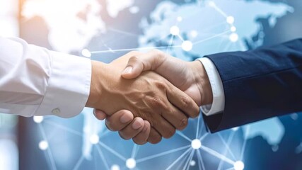 Symbolic representation of global business collaboration and successful partnership