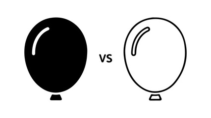 Comparison of two black and white balloons.