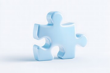 Obraz premium Clean Blue Puzzle Symbol Representing Autism Support and Awareness