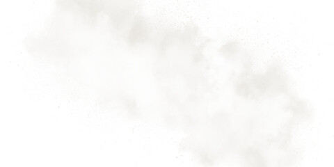 White powder cloud explosion isolated on transparent background