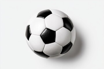 Fototapeta premium Black and white soccer ball, top view
